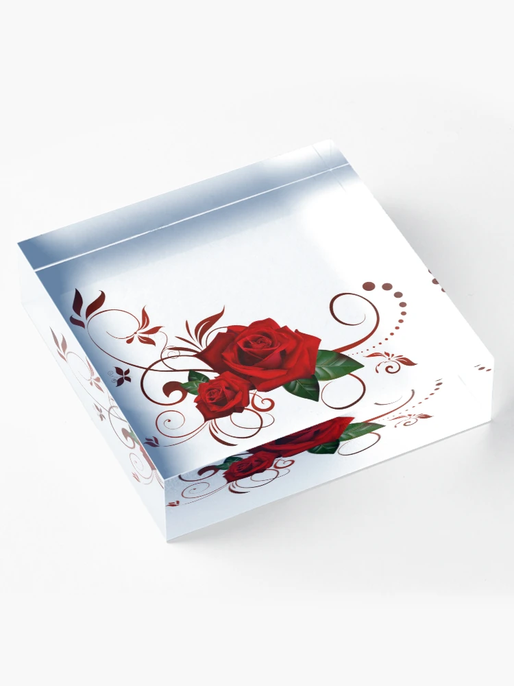 Thumbnail 4 of 5, Acrylic Block, Rose Pattern designed and sold by RagnarokDesigns.