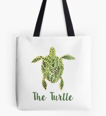 Patterned floral watercolor turtle illustration Tote Bag