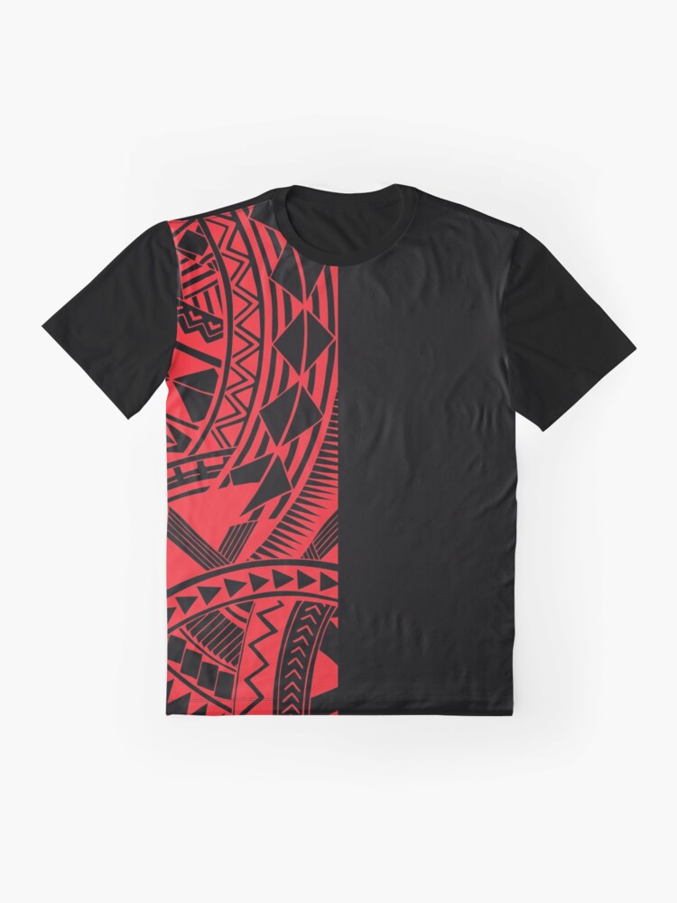 Polynesian Tattoo Half Black White Design #1 T-Shirt – Anehana