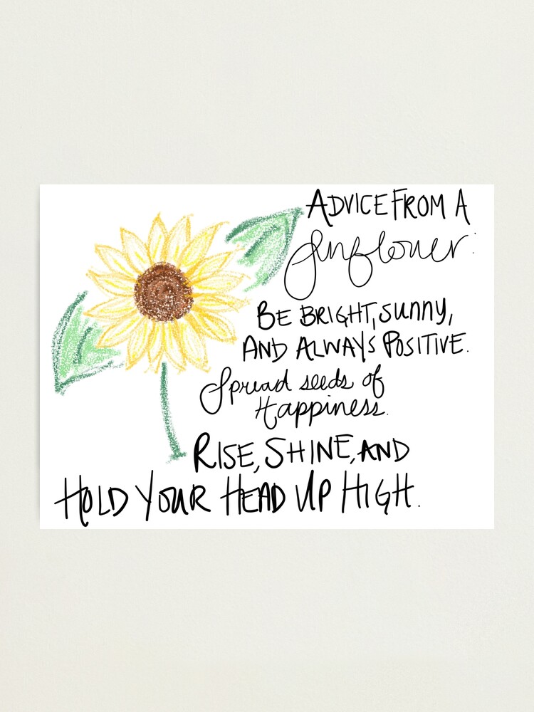 Advice From A Sunflower Photographic Print By Gabijuliet Redbubble