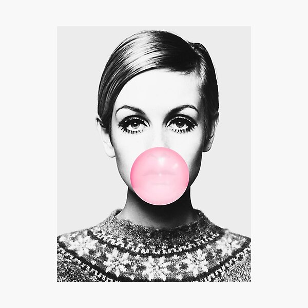 Twiggy print celebrity Scandinavian - Photographic Print