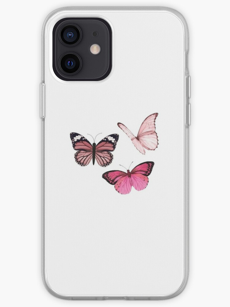 Pink Butterfly Stickers Aesthetic Iphone Case Cover By Emmagsheehan Redbubble