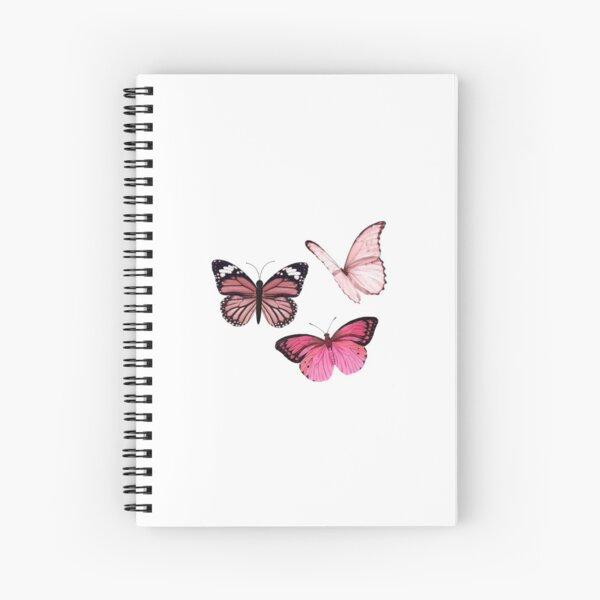 Pegatinas de mariposa rosa * estética * Cuaderno de espiral