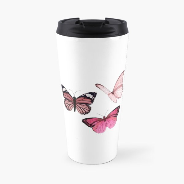 Pink Butterfly stickers *aesthetic* Travel Mug