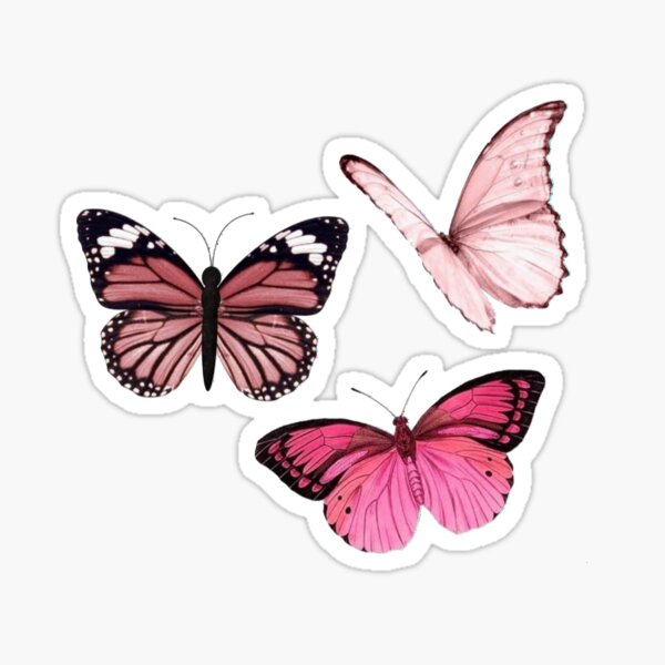 Pegatinas de mariposa rosa * estética * Pegatina