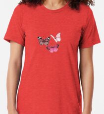 Pink Butterfly stickers *aesthetic* Tri-blend T-Shirt