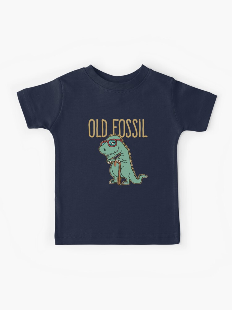 Old Fossil Dinosaur With Cane | Kids T-Shirt