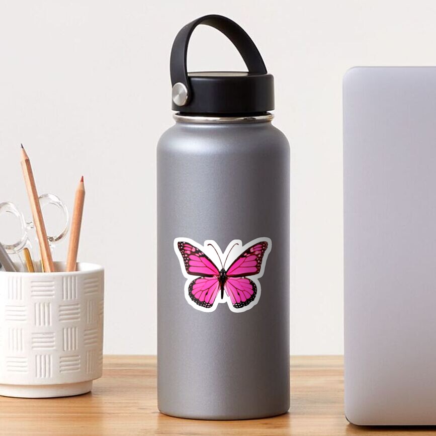 Hot Pink Butterfly Sticker