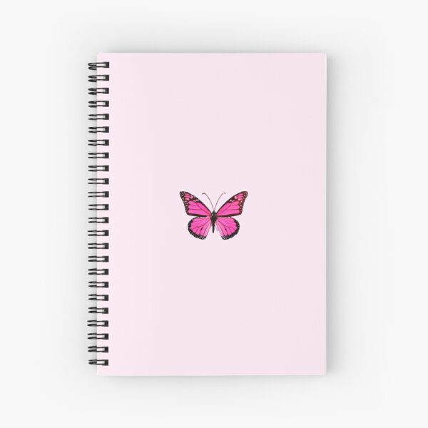 Hot Pink Butterfly Spiral Notebook