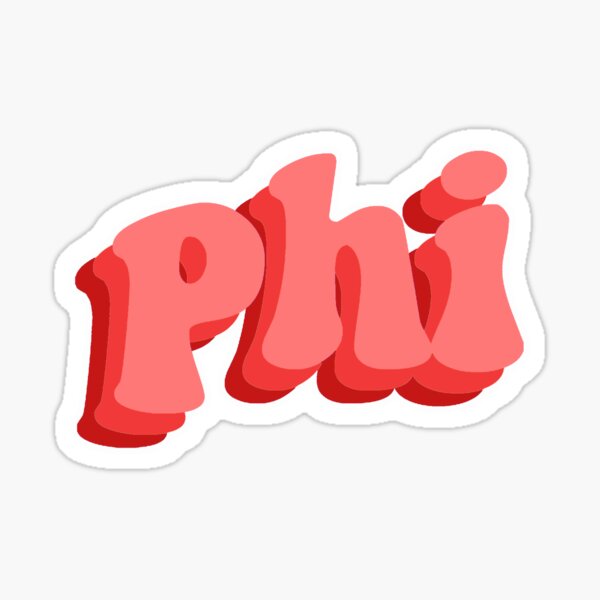 Phi Red Retro Sticker