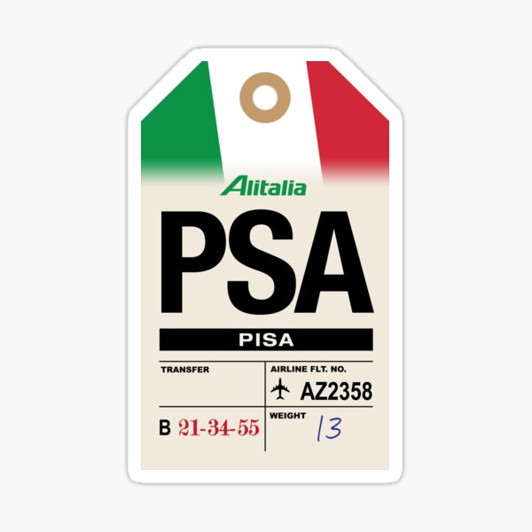 Item preview, Pisa (PSA) Italy Airline Luggage Tag designed and sold by travelwitheric.