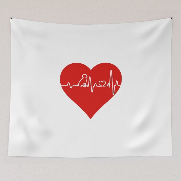 Item preview, Puppy Dog Lovers Heartbeat Red Heart designed and sold by 4Craig.