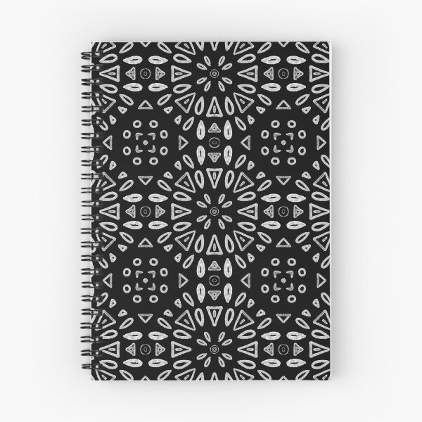 Item preview, Geometric Flower Motif - White On Black designed and sold by Blenderbeetle.