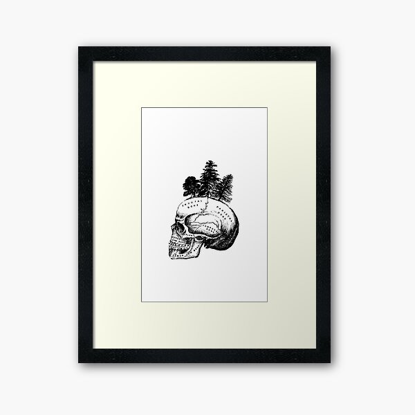 Skull Forest Framed Art Print