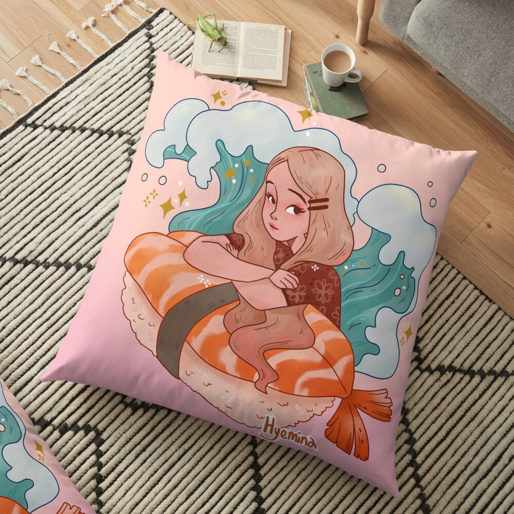Ebi Sushi Girl Floor Pillow