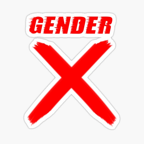 " GENDER X NON BINARY GENDER TSHIRT DESIGN red text" Sticker by