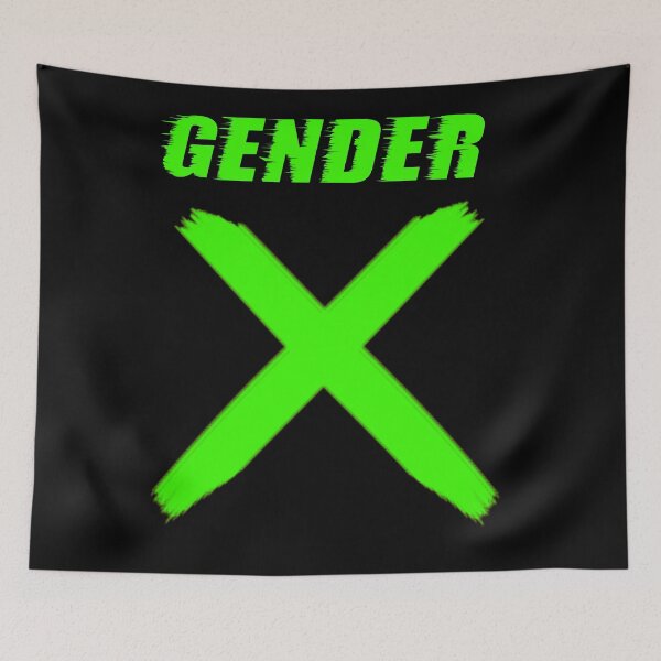 Item preview,  GENDER X - NON BINARY GENDER T-SHIRT DESIGN - green text  designed and sold by Iskybibblle.