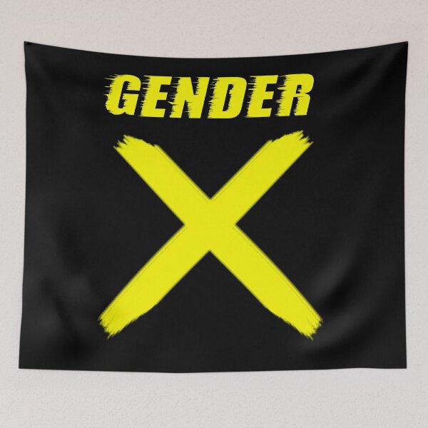 Item preview,   GENDER X - NON BINARY GENDER T-SHIRT DESIGN - neon yellow text  designed and sold by Iskybibblle.