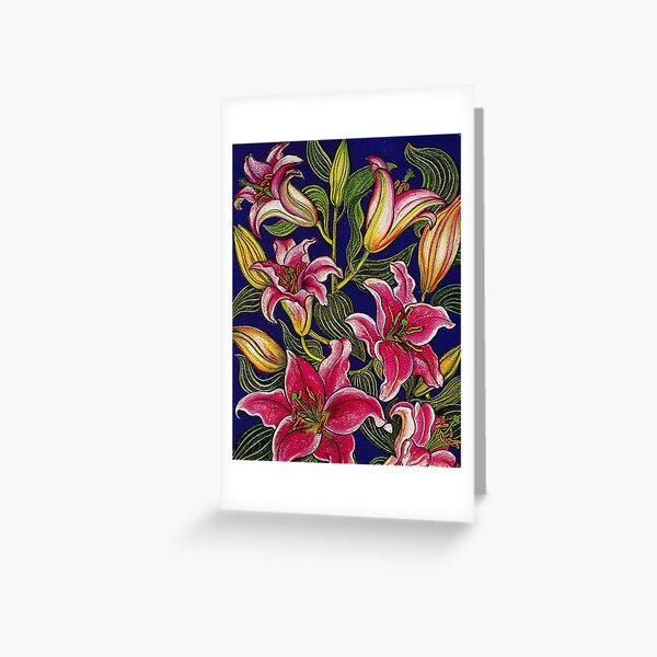 Oriental Lilies Greeting Card