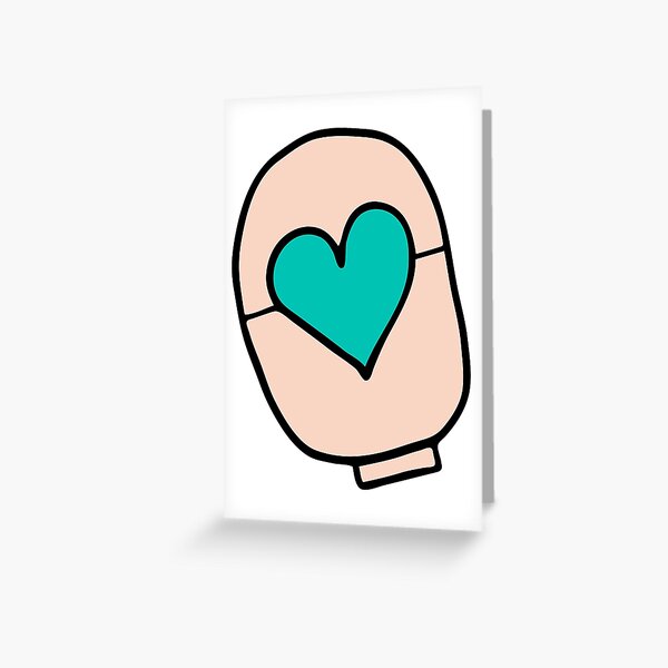 ostomy love – teal Greeting Card