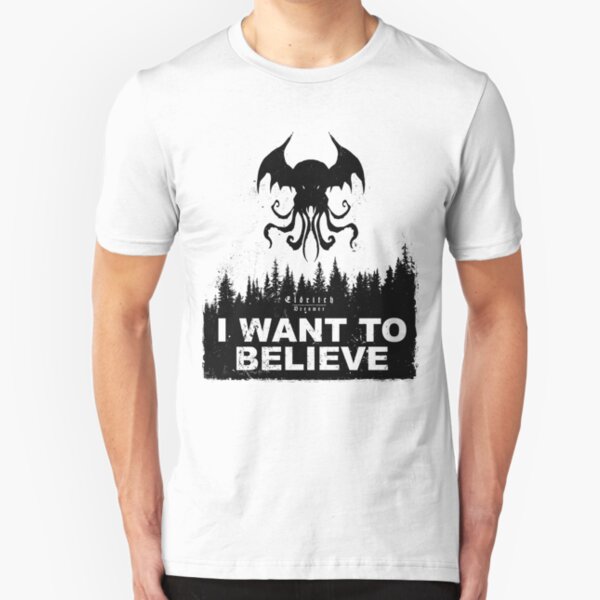I want to believe in Cthulhu - White Edition - Eldritch Dreamer - Lovecraftian mythos wear Slim Fit T-Shirt