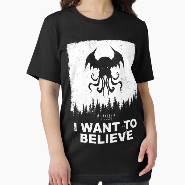 Item preview, I want to believe in Cthulhu - Eldritch Dreamer - Lovecraftian mythos wear designed and sold by eldritchdreamer.