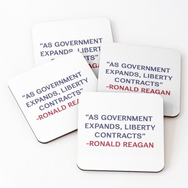 Item preview, "As Government Expands, Liberty Contracts" - Ronald Reagan Quote (Red and Blue)  designed and sold by AmericanArt.