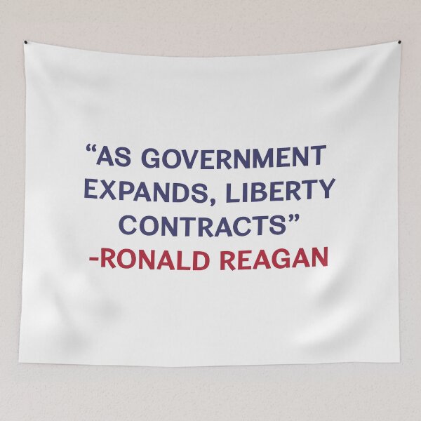 Item preview, "As Government Expands, Liberty Contracts" - Ronald Reagan Quote (Red and Blue)  designed and sold by AmericanArt.