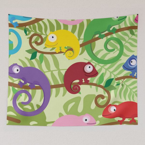 Item preview, Colorful Iguanas in Trees designed and sold by pugmom4.
