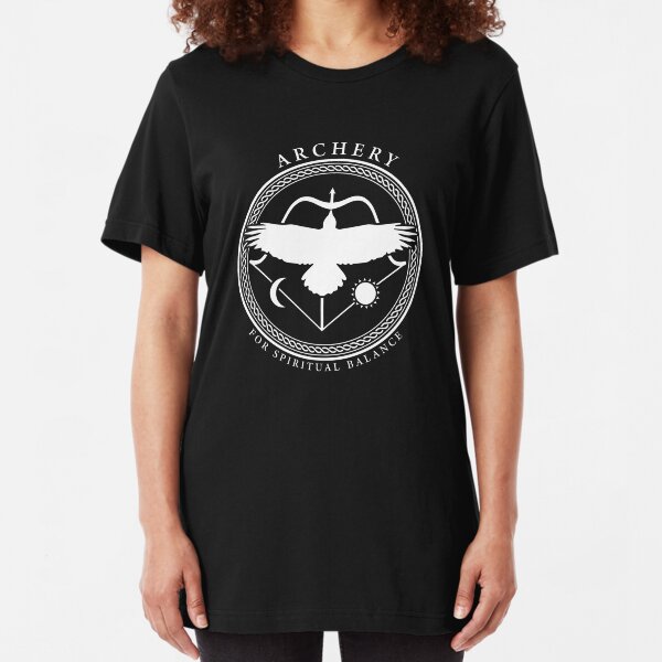 Archery for spiritual balance illustration Slim Fit T-Shirt