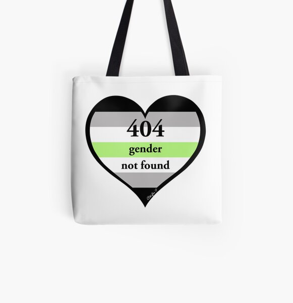 404 Gender Not Found Agender Pride All Over Print Tote Bag