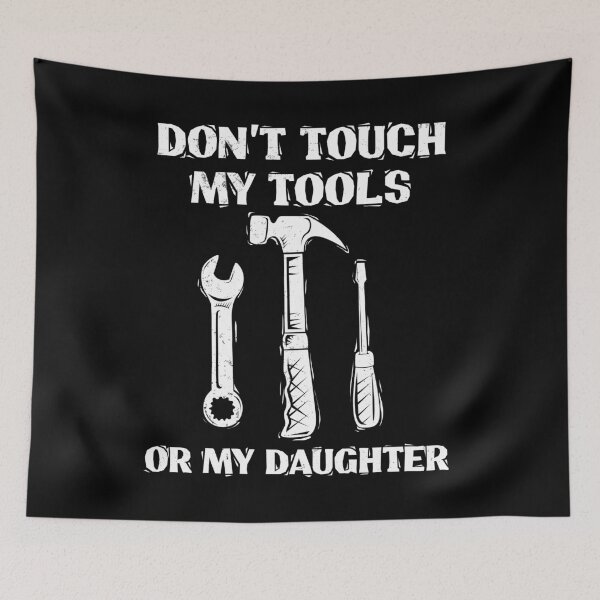 Item preview, Don't Touch My Tools Or My Daughter Funny Tools T Shirt Dad Gift Linocut Tools Shirt designed and sold by nvdesign.