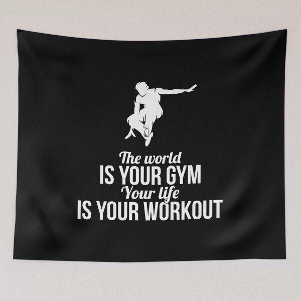 Item preview, World Is Gym Life Your Workout Parkour Gift Idea designed and sold by haselshirt.