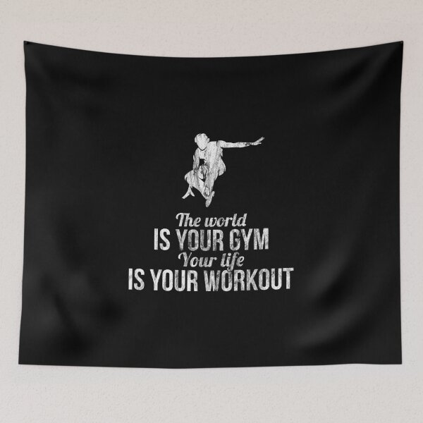 Item preview, World Is Gym Life Your Workout Parkour Gift Idea designed and sold by haselshirt.