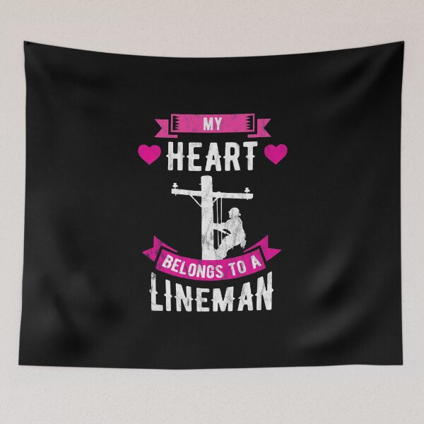Item preview, My Heart Belongs To A Lineman Line Worker Gift Idea designed and sold by haselshirt.