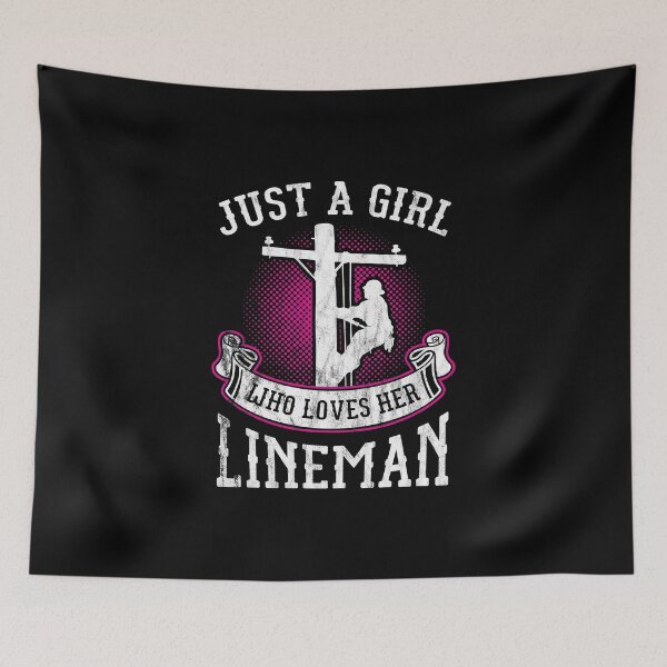Item preview, Girl Who Loves Her Lineman Line Worker Gift Idea designed and sold by haselshirt.