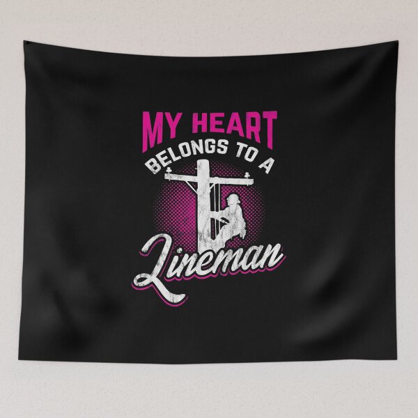 Item preview, My Heart Belongs To A Lineman Line Worker Gift Idea designed and sold by haselshirt.