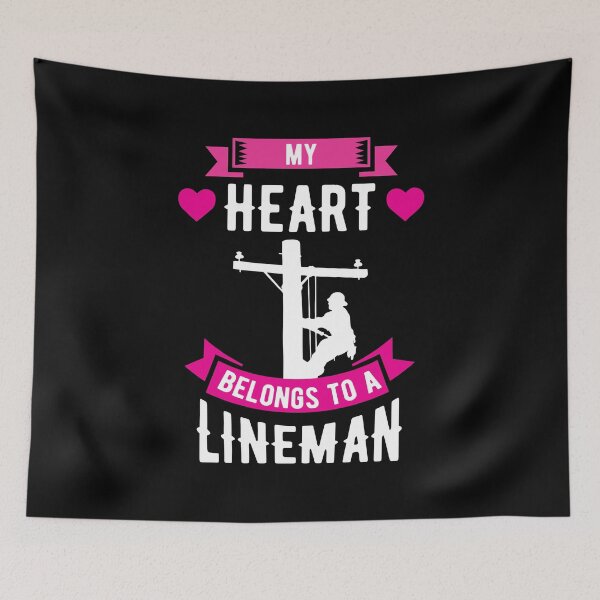 Item preview, My Heart Belongs To A Lineman Line Worker Gift Idea designed and sold by haselshirt.