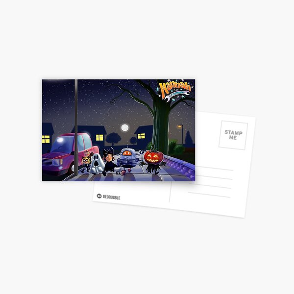 Halloween with Robot Postcard