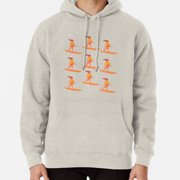 Retro surf girl t-shirt, retro vibes Pullover Hoodie