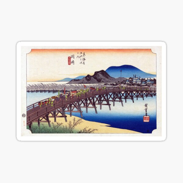 Vista previa del artículo con la obra «Hiroshige - Estación 38: Okazaki», diseñado y vendido por topower.