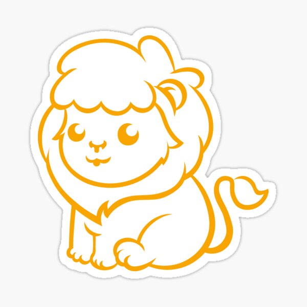 Cute Lion in Yellow Sticker