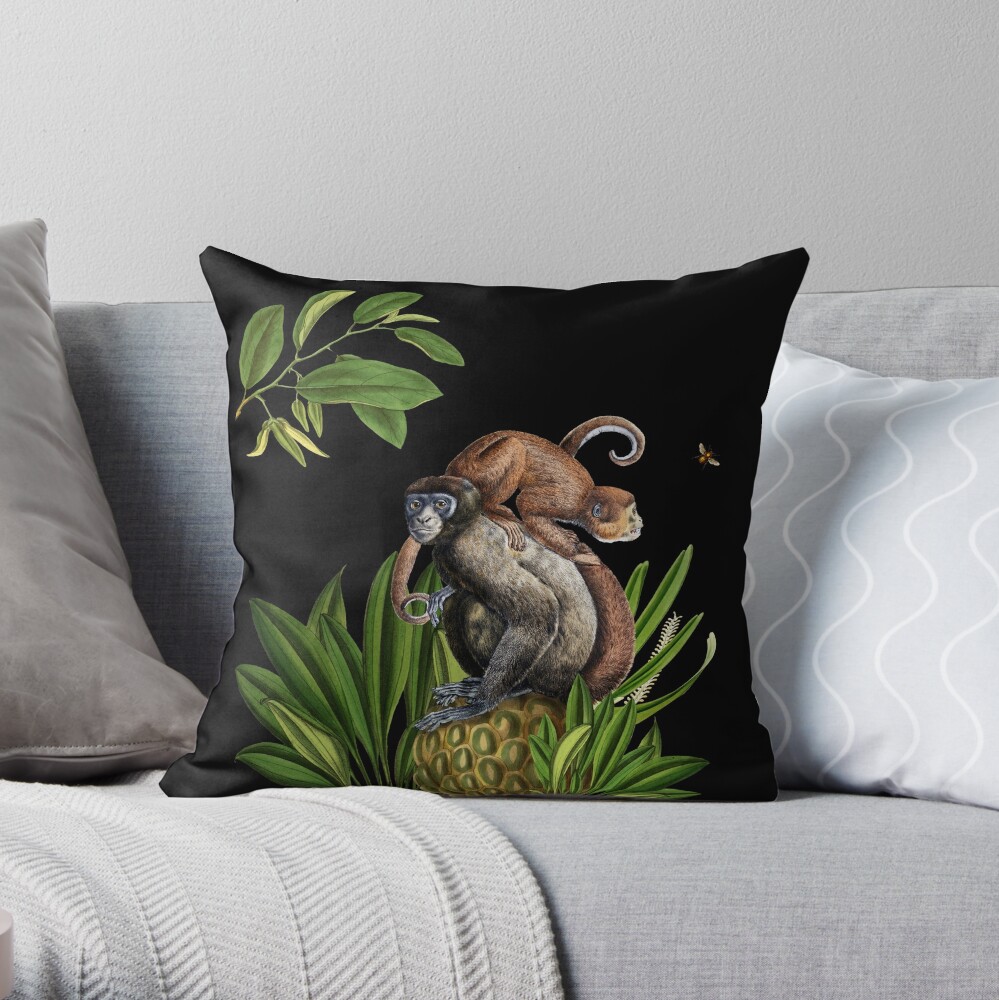 monkey throw pillow