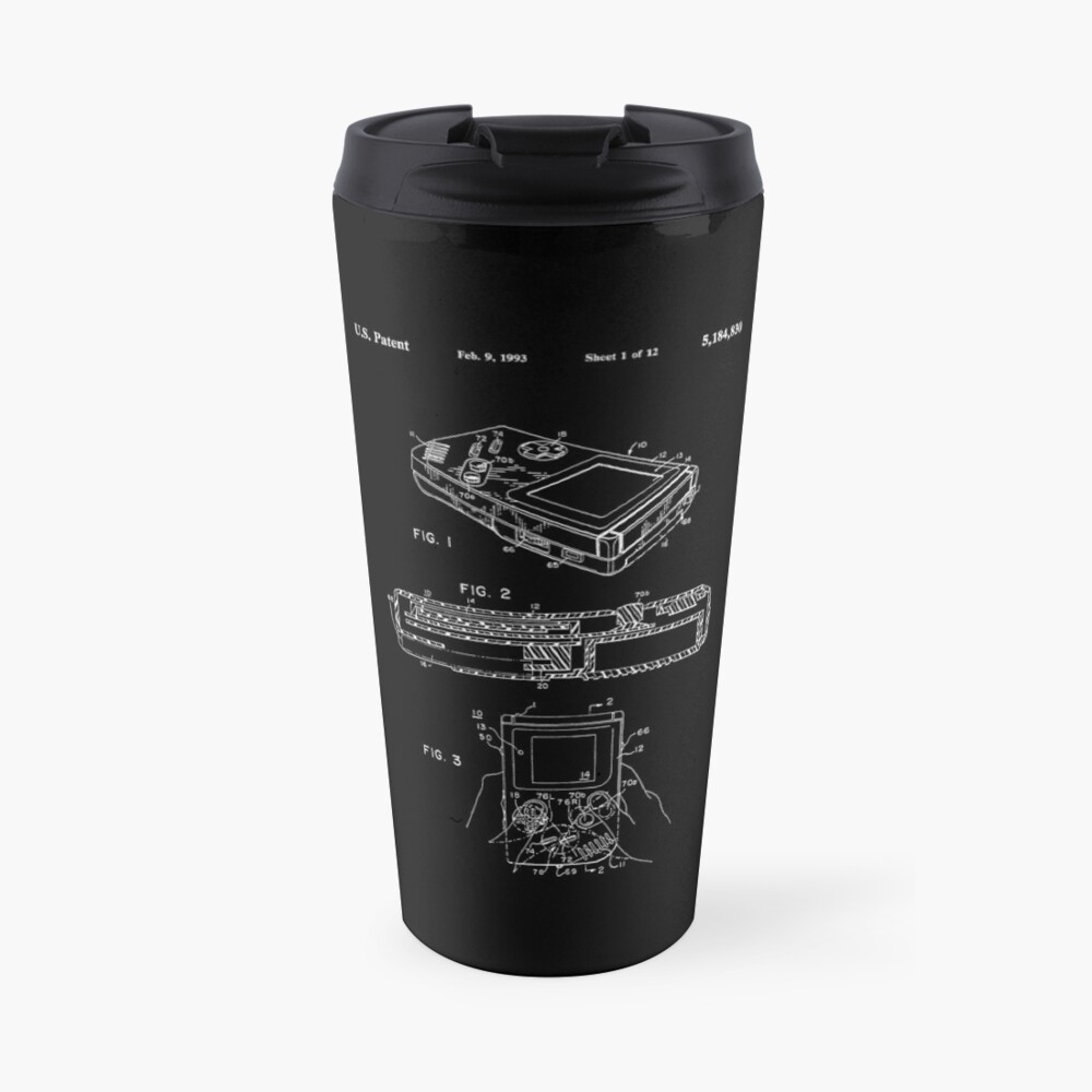 Nintendo Game Boy Patent Blueprint Travel Mug