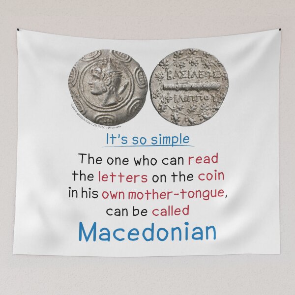 Item preview, The one who can read the letters on the coin in his own mother-tongue, can be called Macedonian designed and sold by Lefteris Betsis.