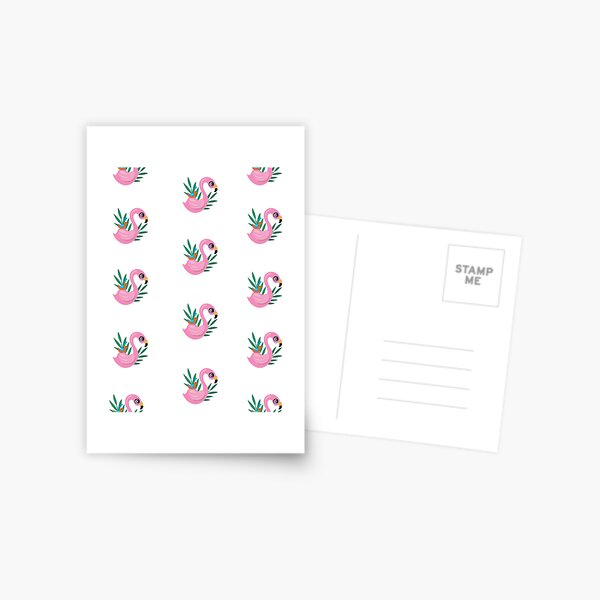 Pink flamingo and green leaves phone cover and t-shirt Postcard