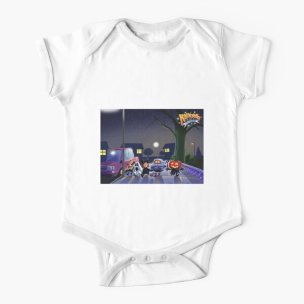 Halloween with Robot Short Sleeve Baby One-Piece