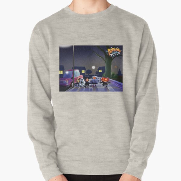 Halloween with Robot Pullover Sweatshirt