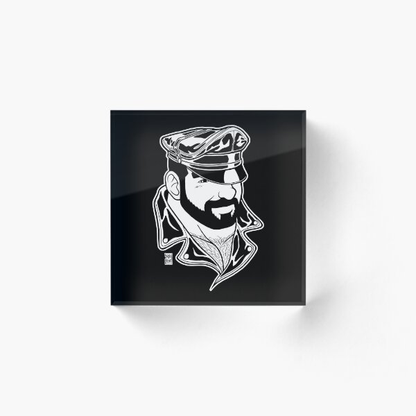 ADAM LIKES LEATHER - LINEART Acrylic Block