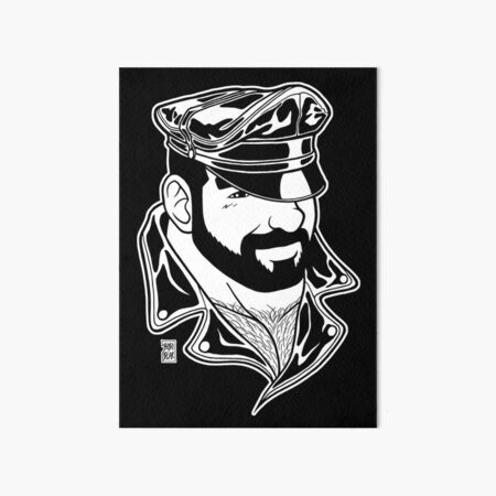ADAM LIKES LEATHER - LINEART Art Board Print